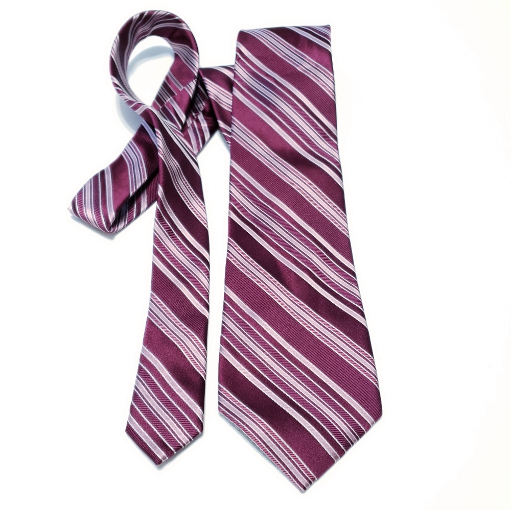 MICHAEL KORS WOVEN STRIPPED SILK TIE